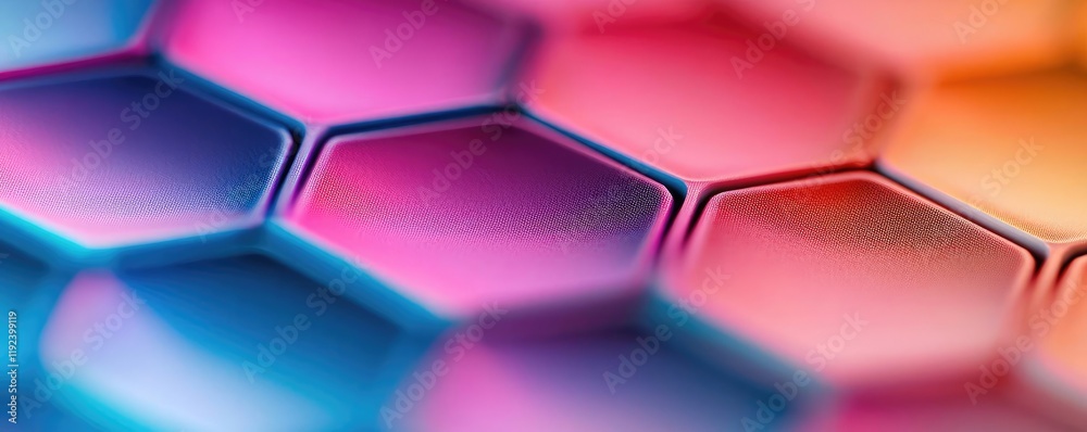 Fototapete Vivid gradient concept. Vibrant hexagonal patterns create a visually striking and colorful background.