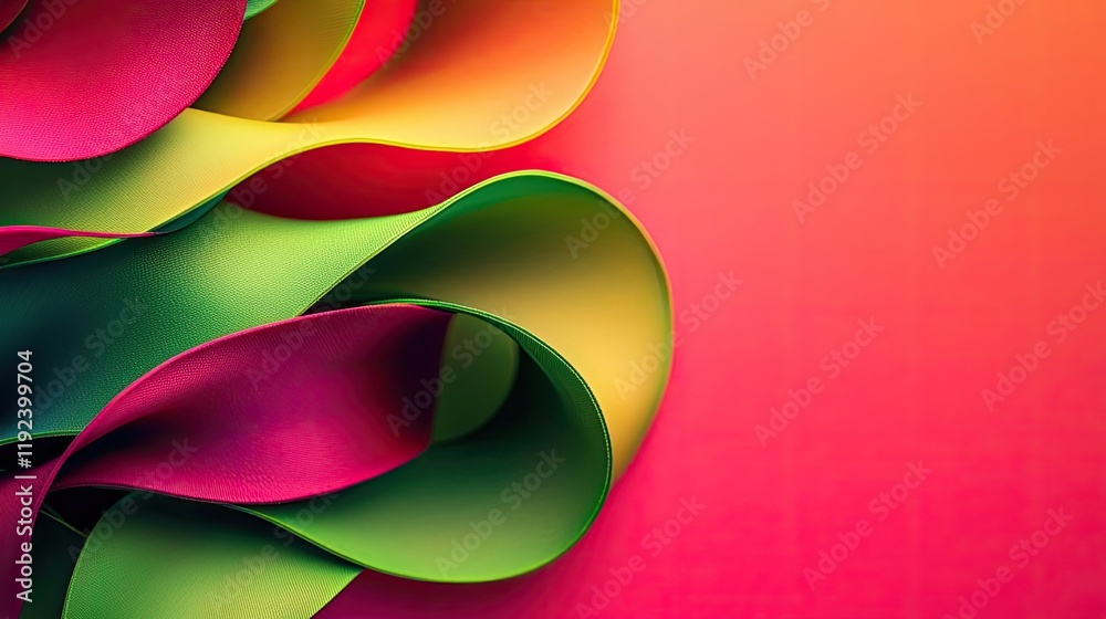 Poster vivid gradient concept. colorful ribbons intertwining, creating a modern and vibrant background desi