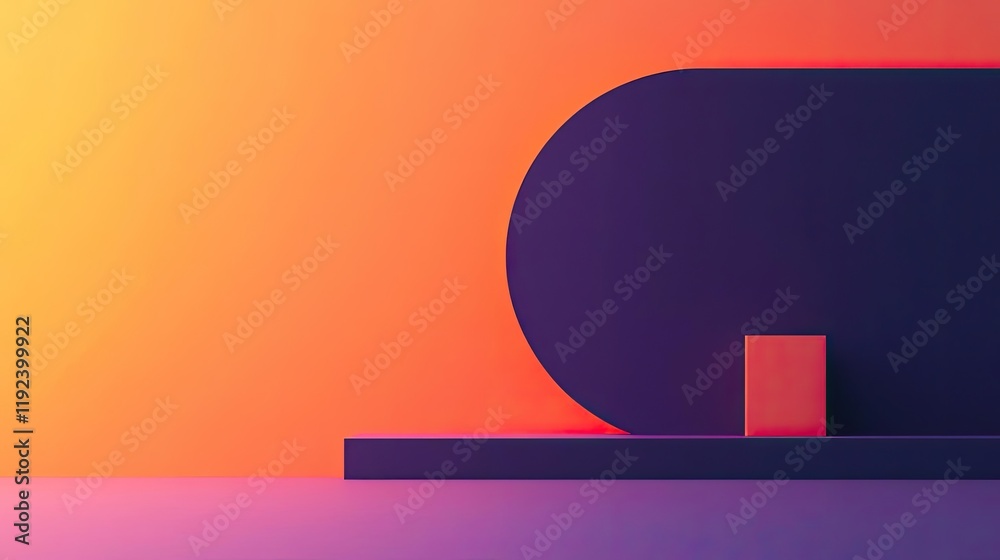 Aufkleber vivid gradient concept. abstract geometric shapes with vibrant gradients create a modern digital art