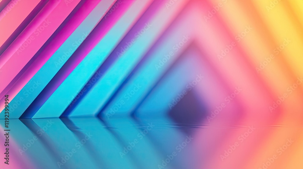 Poster Minimal symmetry idea. Colorful abstract geometric patterns create a vibrant and dynamic visual effect.