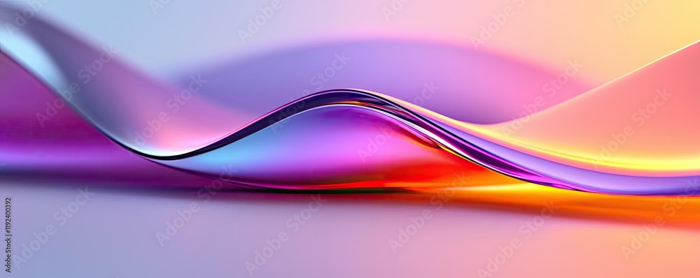 Poster Symmetry gradient concept. Vibrant abstract waves of color create a dynamic, flowing visual experience.