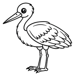 Obraz premium stork icon line for kids book