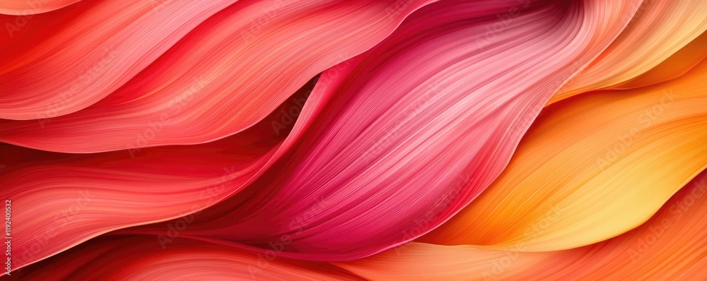 Poster vivid gradient concept. vibrant abstract waves in red, pink, and orange creating a dynamic visual ef