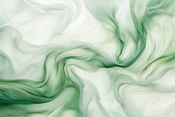 Obraz premium Abstract Light Green Chiffon Fabric Waves Background with Flowing Movement.
