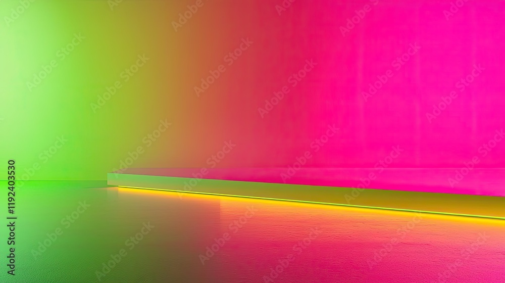 Poster Vivid gradient concept. Vibrant gradient with neon colors creating a dynamic visual background.