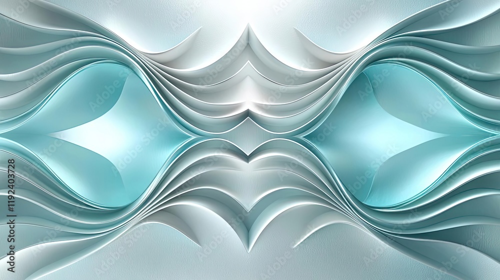 Poster Symmetry gradient concept. Abstract design with smooth waves and gradient colors, perfect for backgrounds.