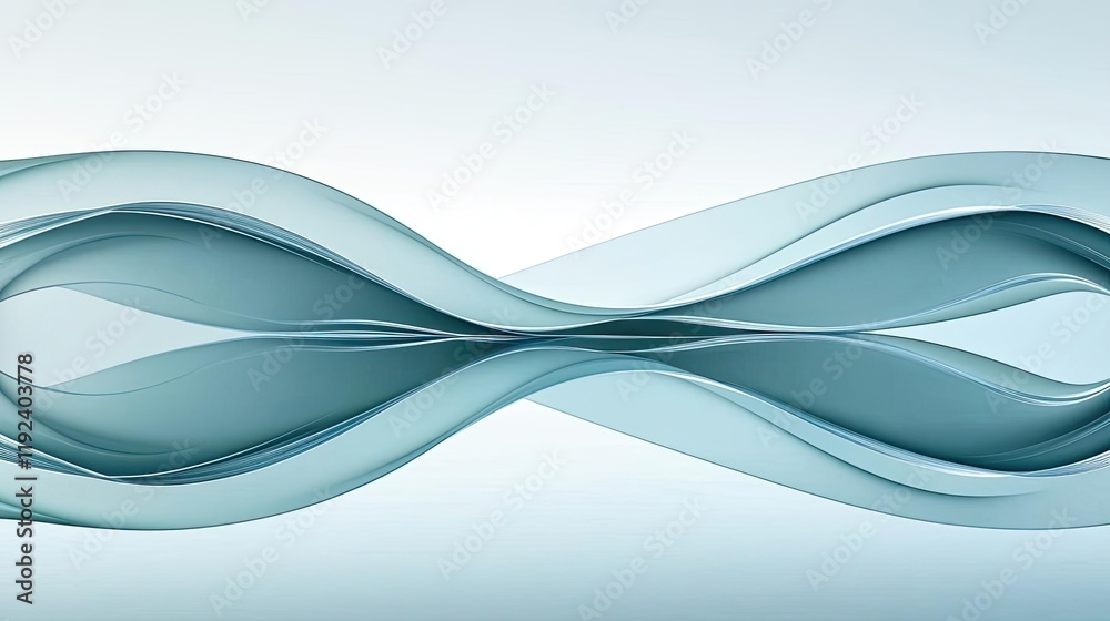 Poster Symmetry gradient concept. An abstract smooth wave design symbolizing infinity and continuity in technology.