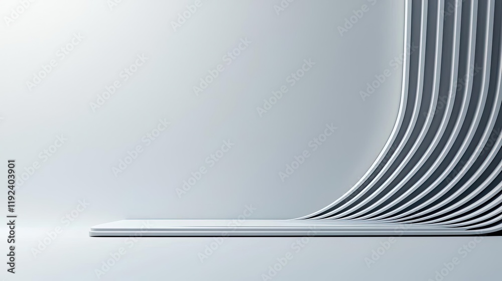 Poster Minimal symmetry idea. Abstract lines create a smooth flow in a minimalist environment.