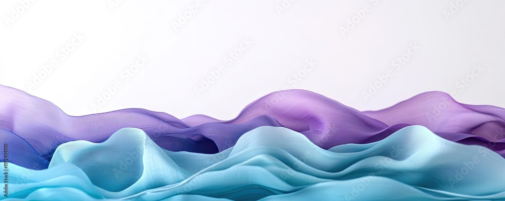 Poster vivid gradient concept. abstract waves of purple and blue fabric create a stunning, flowing visual e