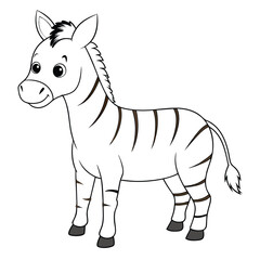 zebra vector icon line for kids 
