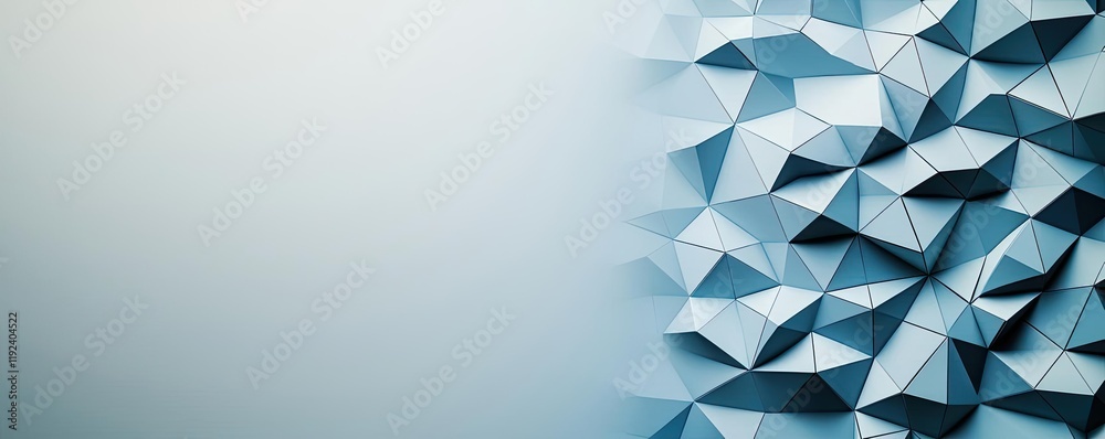 Poster Symmetry gradient concept. Abstract geometric pattern in blue tones, creating a modern aesthetic.