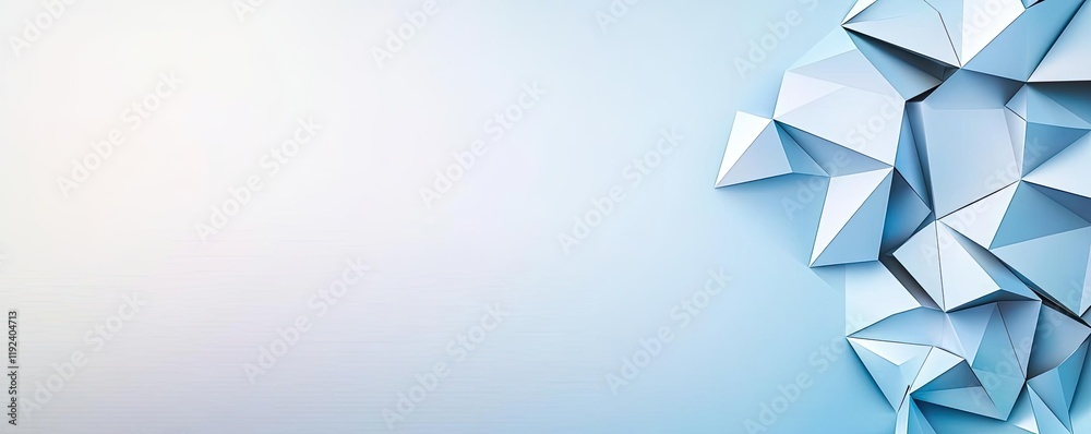 Poster Symmetry gradient concept. Abstract blue geometric shapes creating a modern and dynamic visual background.