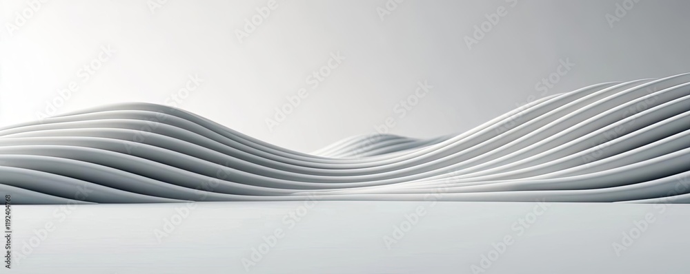 Poster Symmetry gradient concept. Abstract wave pattern illustrating modern design and smooth curves in a minimalist style.