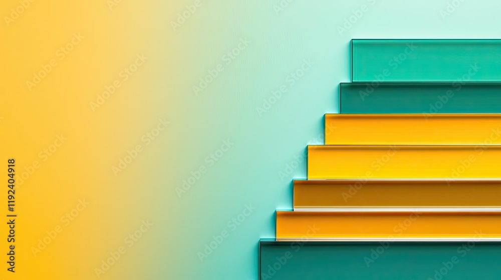 Poster Symmetry gradient concept. Colorful layered background design with gradient effects for modern creativity.