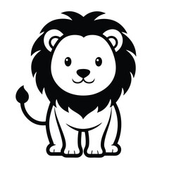 lion vector icon line for kids 