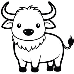 Fototapeta premium vector cute animal bull for kids product 