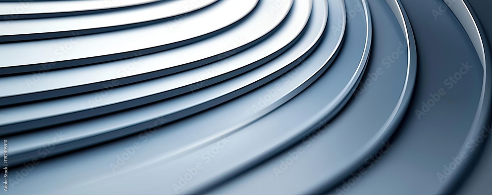 Aufkleber Symmetry gradient concept. Abstract close-up of smooth metallic curves and waves creating a modern design.