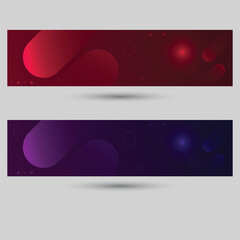 set of banners with background