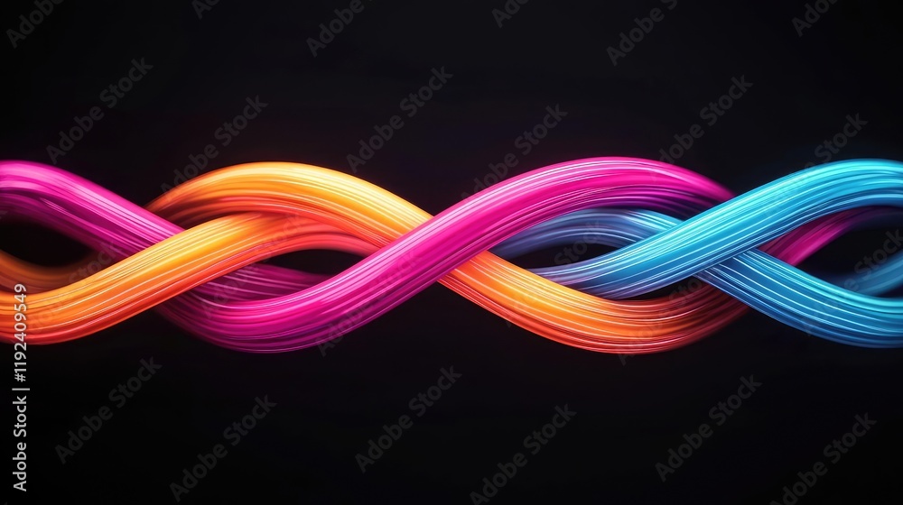 Poster Minimal symmetry idea. Vibrant swirling lines create a mesmerizing visual effect with colorful gradients.