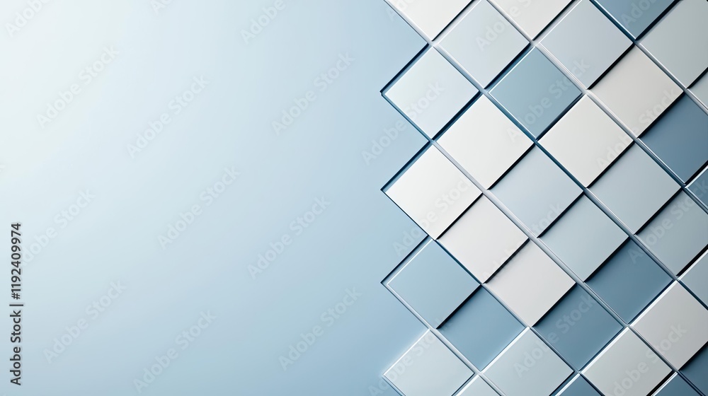 Poster Minimal symmetry idea. Abstract geometric pattern in blue tones, ideal for backgrounds and design projects.