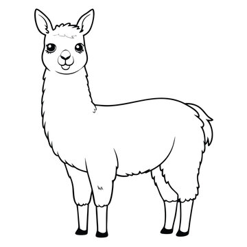 recommend clip art:  cute alpaca line art 