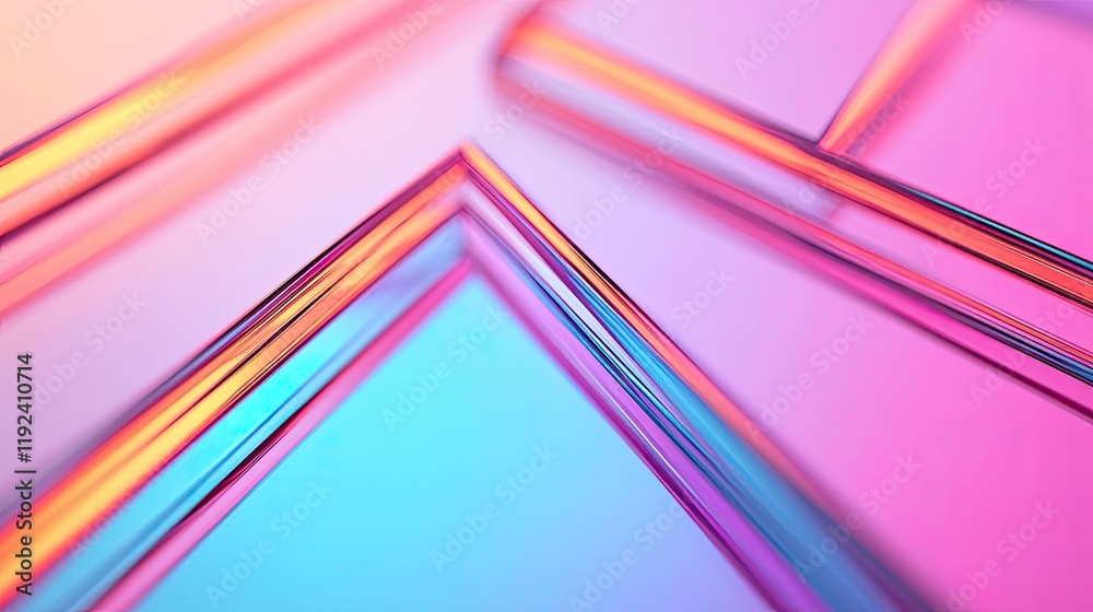 Aufkleber minimal symmetry idea. abstract geometric design with vibrant colors and reflective surfaces for mod