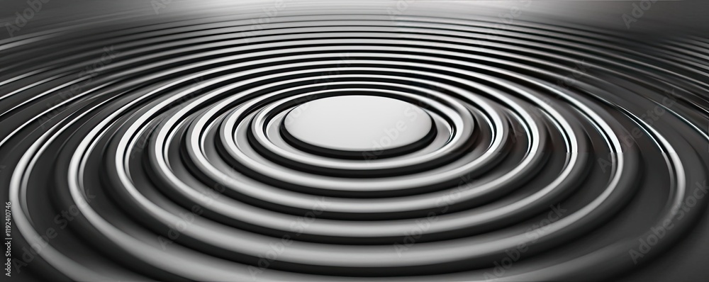 Poster Minimal symmetry idea. Close-up of circular ripples in water, showcasing a serene and calming pattern.