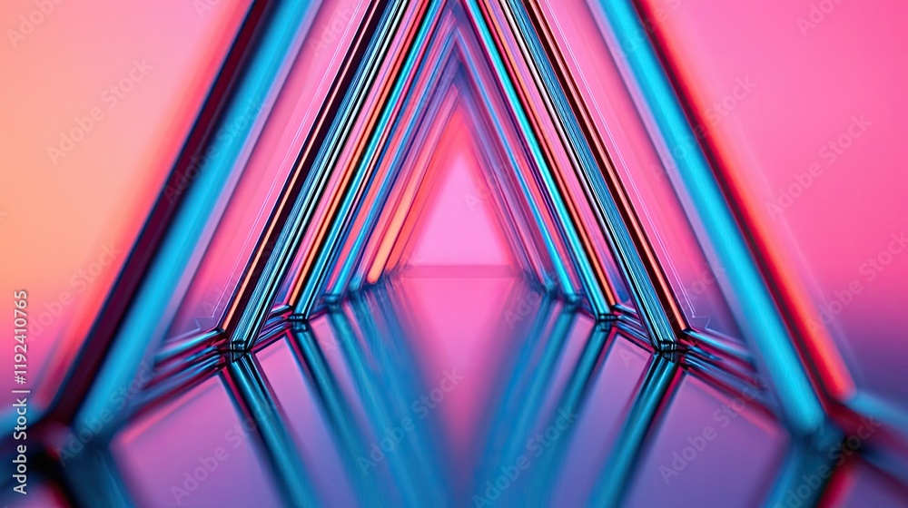 Poster minimal symmetry idea. colorful abstract geometric shapes creating a mesmerizing optical illusion.