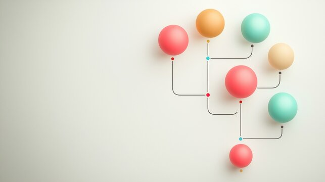 A flow chart with chat bubbles and decision points, mapping out the different paths a conversation can take based on user input.