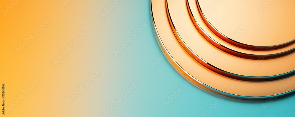 Aufkleber Symmetry gradient concept. A vibrant abstract design featuring layered circular shapes with a gradient background.