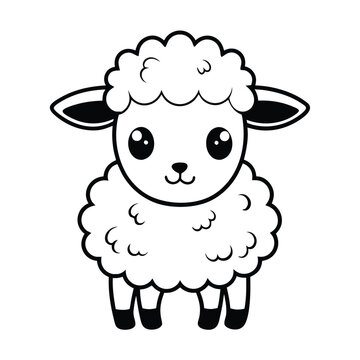recommend clip art: sheep cute line art 