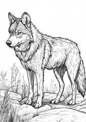 Fototapeta premium Wolves Coloring Pages