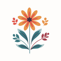 Flower sketch and tree vector shapes designs