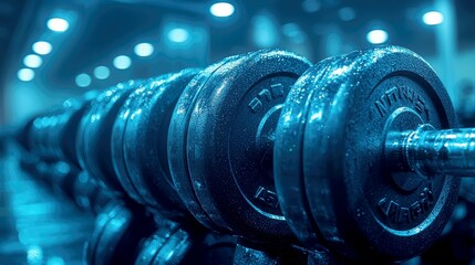 Sweaty Dumbbells in the Gym: Fitness, Strength, and Workout Motivation