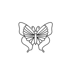 hand drawn butterfly line icon