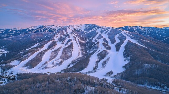 Sunrise over the Majestic Ski Slopes of Steamboat Springs