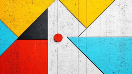 Naklejka premium Colorful Geometric Abstract Design with Bold Shapes and Textures