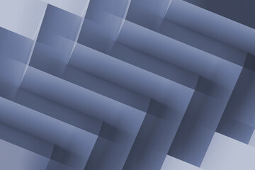 Geometric shapes in blue and gray tones create a feeling of depth and motion