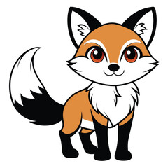 Obraz premium fox flat vector 