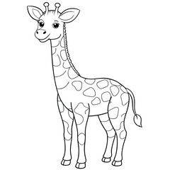 Fototapeta premium cute giraffe outline vector 