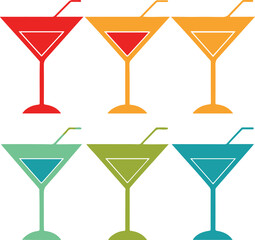 isolated  martini glasses icon Vector, martini glasses Silhouette,color  martini glasses icon set, black martini glasses for logo,color martini glasses Vector illustration, Vector Graphic, EPS 10 , cl