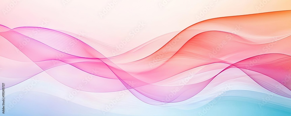 Aufkleber Minimal symmetry idea. Abstract colorful waves create a serene and vibrant background design.