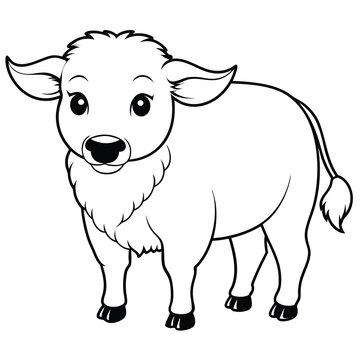 bufflo outline vector 