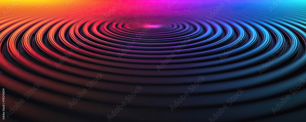 Poster Vivid gradient concept. Abstract ripples in vibrant colors create a mesmerizing wave pattern.
