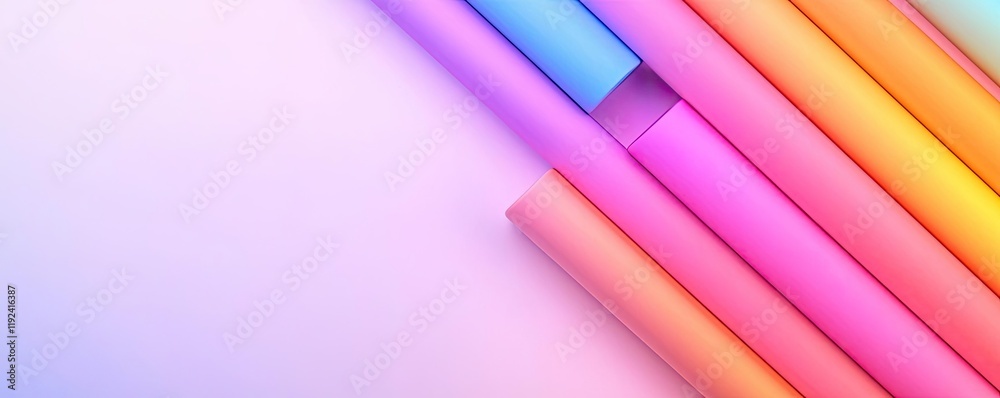 Aufkleber Vivid gradient concept. Colorful rolls of paper creating an abstract background with vibrant gradients and textures.