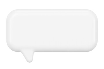 3D speech bubble png sticker, white shape graphic, transparent background