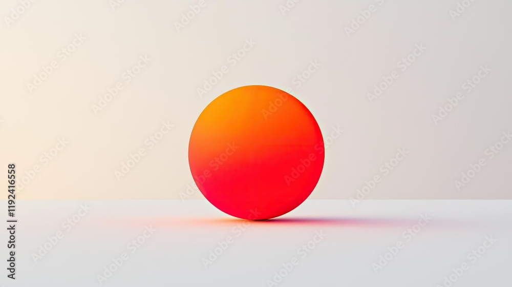 Poster vivid gradient concept. a vibrant gradient sphere showcasing red and orange hues on a minimalist bac
