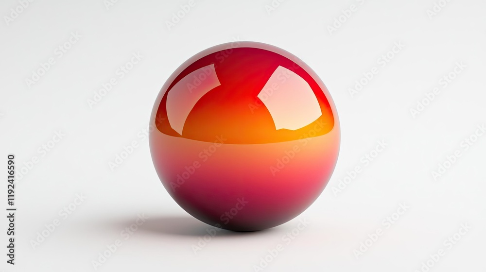 Poster vivid gradient concept. a vibrant glossy sphere showcasing a gradient of red and orange hues for des