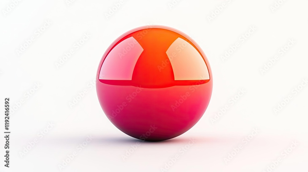 Poster vivid gradient concept. a glossy red sphere on a clean white background, showcasing modern design ae