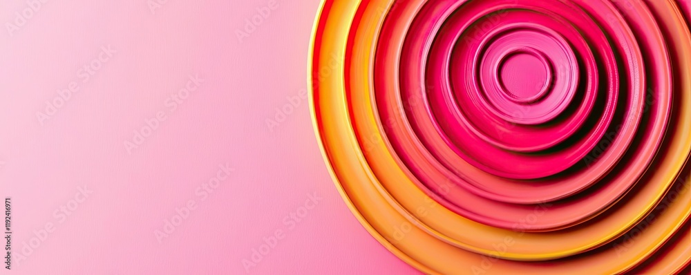 Aufkleber Vivid gradient concept. Colorful layered circles create a vibrant and dynamic visual effect on a soft background.